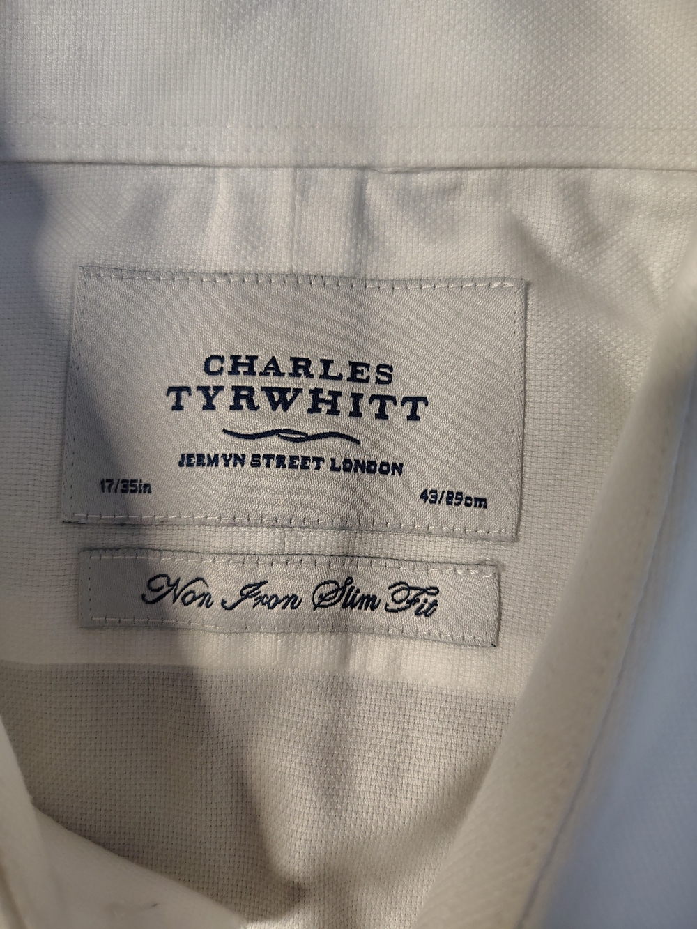 LOT 2 Charles Tyrwhitt Non-Iron Slim Fit Dress Shirts 17/35 French Cuff - Picture 6 of 9